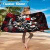 Custom Name Horror Characters Beach Towel, Soft Quick-Dry Beach Towel, Ideal for Pool, Camping, Perfect Travel Essential Gift