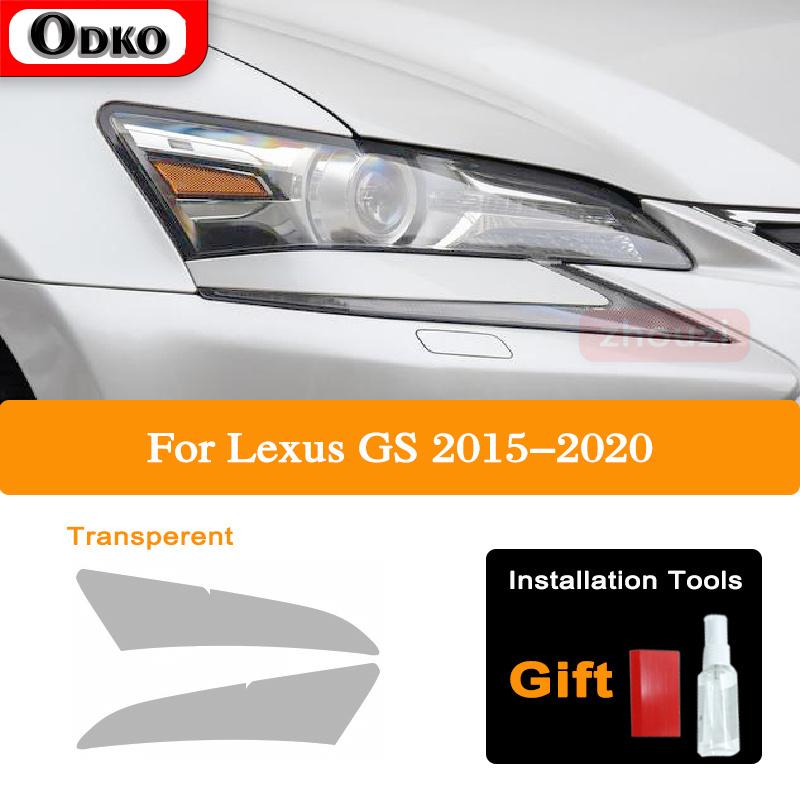 

2 Pcs For Lexus GS 2015- GS 350 300 Car Headlight Tint Black Protective Film Protection Transparent TPU Sticker Accessories прозорий