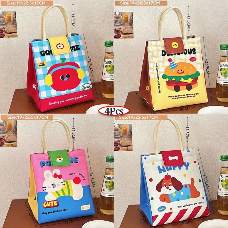 Lunch Tote Bag Student Hand-Held Aluminum Foil Insulated Lunch Box Bento Bag Large Capacity Lunch Box Tote Bag