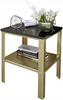 Nightstand Assembled With Shelf Loft Bedroom 40X40X45 Gold+Minipearl Top