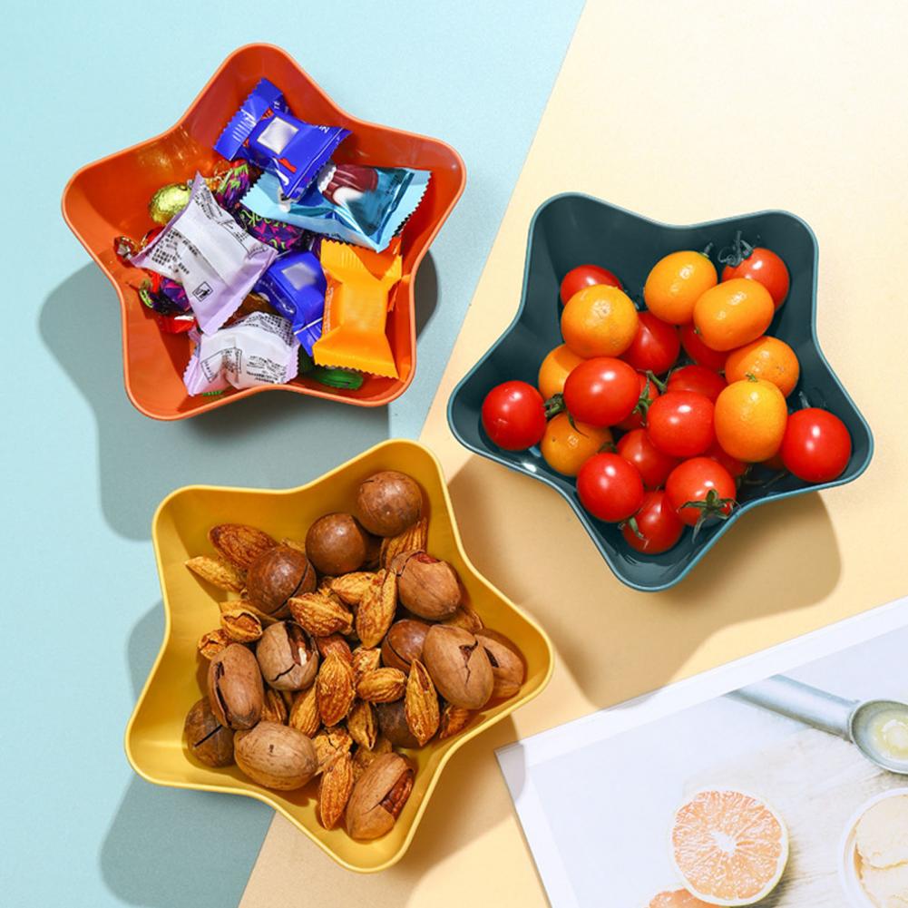 Farfurie cu fructe cu stea cu cinci colțuri din plastic de calitate alimentară, gustare multifuncțională, fructe, nuci, tavă de servire, bol, suport pentru vase, unelte de bucătărie