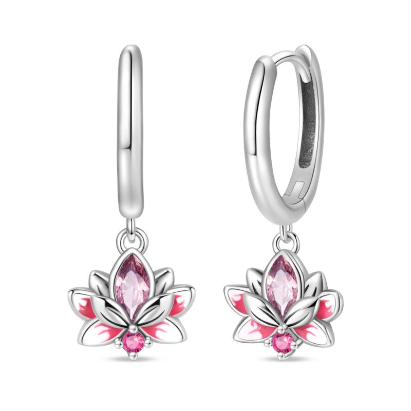 Hoop Earring Copper Metal Pendientes Pansy Butterfly Lotus Sunflower Designed For Woman Authentic Original Earring Trendy Fashion High Quality Fine