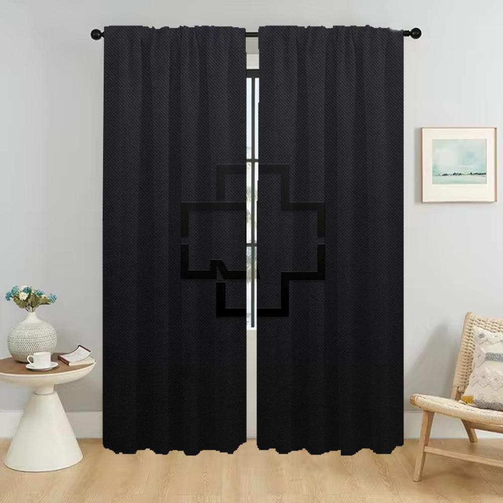 Kjøkkengardiner 2 stk Rock-rammsteines Mørkleggingsgardiner for Stue Gardiner Halloween Dekorasjon Persienner Skillevegg Barn