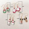 2025 New Fashion Women Christmas Santa Claus Snowman Smiling Face Earrings Women Christmas Party Hanging Dangle Earring Jewelry