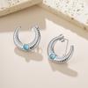 Teamer Turquoise Crescent Stud Earring For Women Girls Gold Color Stainless Steel Simple Style Fashion Jewelry Birthday Gift