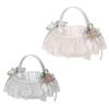 Delicate Wedding Flower Girl Basket with Lace Flowers Roses Ig Popular for Party