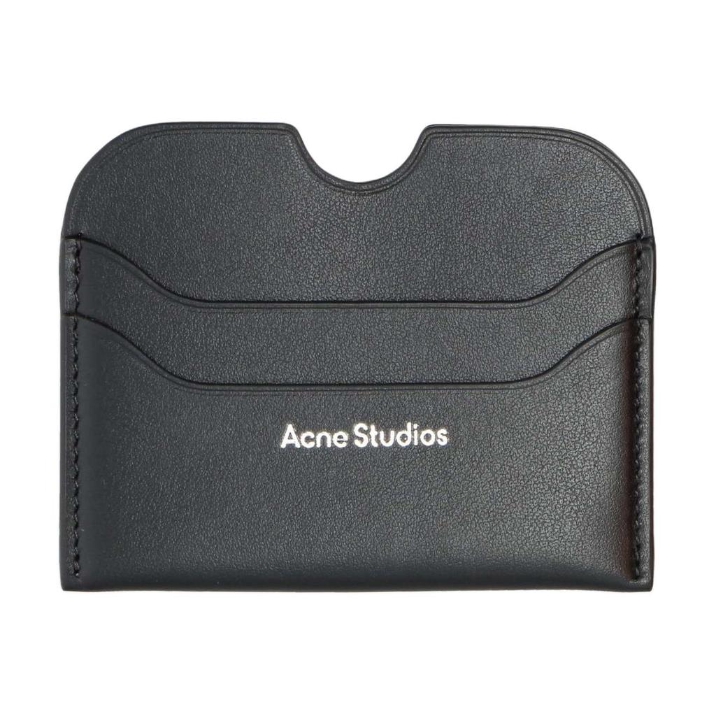 Acne Studios Logo Multi-Slot Leather Card Holder Women Accessories Black CG0234-900
