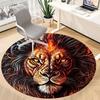 1pc Lion Flame Office Round Area Rug, Indoor Mat Suitable ForOffice, Under Office Chairs Bedroom Living Room Home Decor, Room Deco,  N53