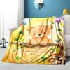 1PC Custom Name Teddy Bear Fantasy Outdooor Flannel Blankets Throw Blanket All-Season Throw Gift Bedspread for Couch, Bed, Camping Holiday Birthday Gi