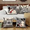 Christmas Decoration Pillowcase Merry Christmas Snowman Pattern Is Suitable for Home Living Room Room Sofa Cushion Cover
