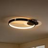 Modern LED Ceiling Light With 2 Rings And Adjustable Color Temperature 30W Power Black