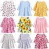 Frühlings- und Herbst-Mädchenkleid Koreanische Ausgabe mit langem Ärmel und Blumenmuster für Baby-Mädchen, Baumwoll-Bedrucktes Kinderkleid für Mädchen