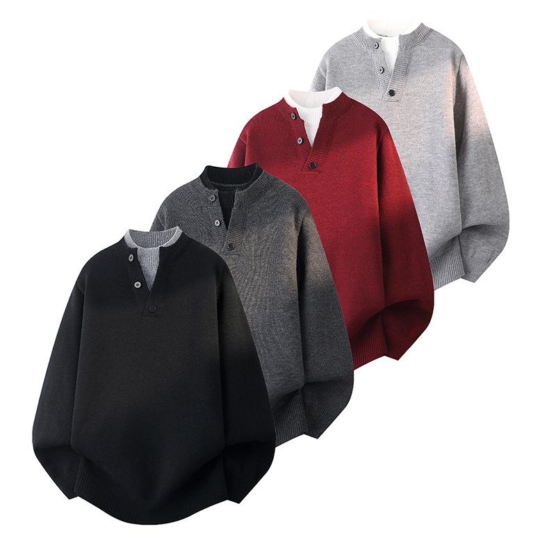 2025 Autumn/Winter Youth Fashion Casual Button-up Knit Sweater