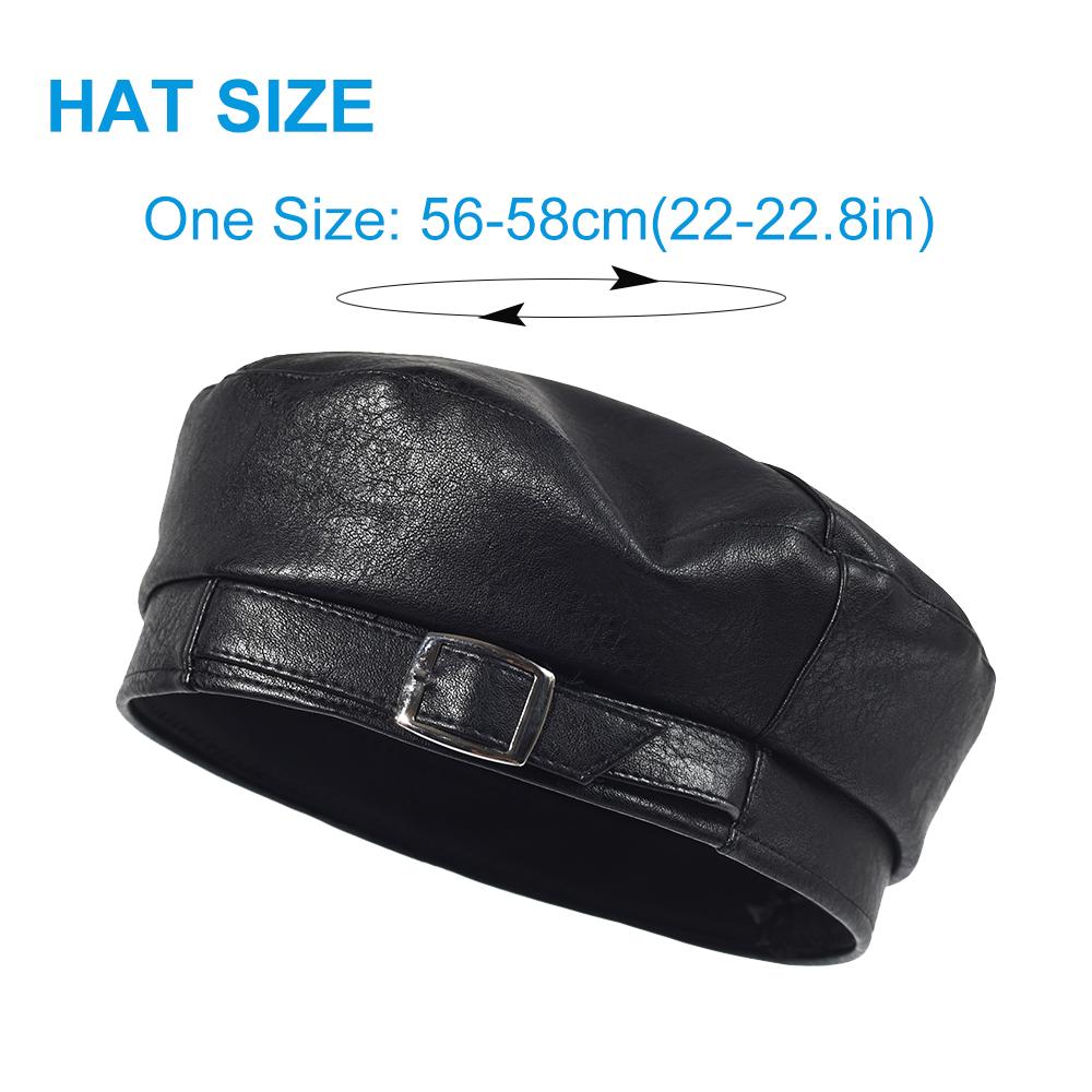 New Fashion Leather Cap Solid Beret Hat Women Cap Female Ladies Beanie Beret Girls PU Hat
