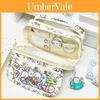 Small Red Book Cartoon Pencil Case With Multilayer Storage And Zipper For Students