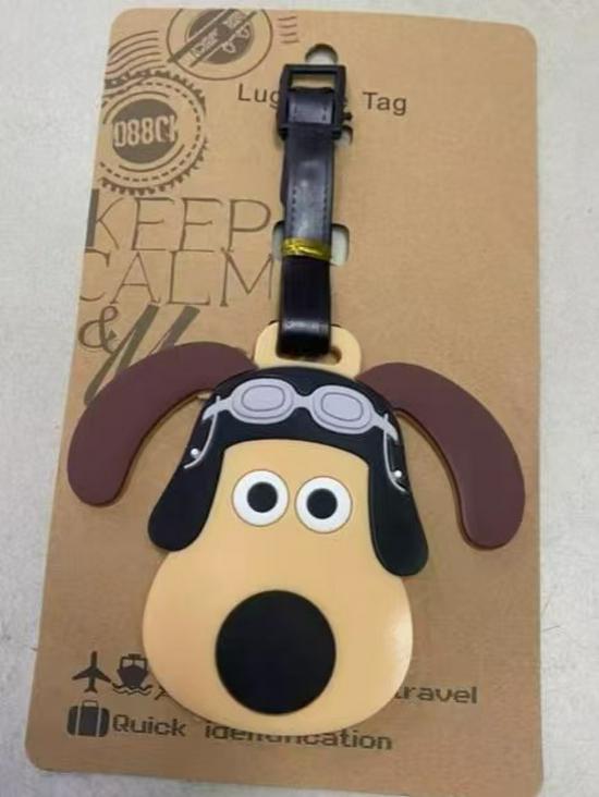 Etichetă moale din cauciuc pentru bagaje, cu desene animate: Bichon Maltez, Golden Retriever și Corgi