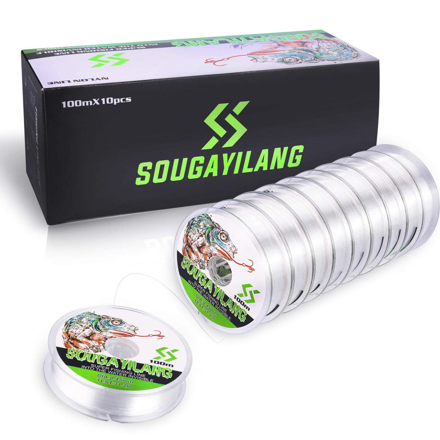 

SOUGAYILANG 100 м лески 10 шт. леска флюороуглеродная леска 5-32 фунтов углеродное волокно лидер леска нахлыстовая леска 0.45 слоновая кость