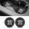 Car Water Cup Mats Coaster Carbon Fiber Anti Slip Coasters For KIA CEED CERATO SORENTO SPORTAGE Interior Auto Accessories Ulsap11