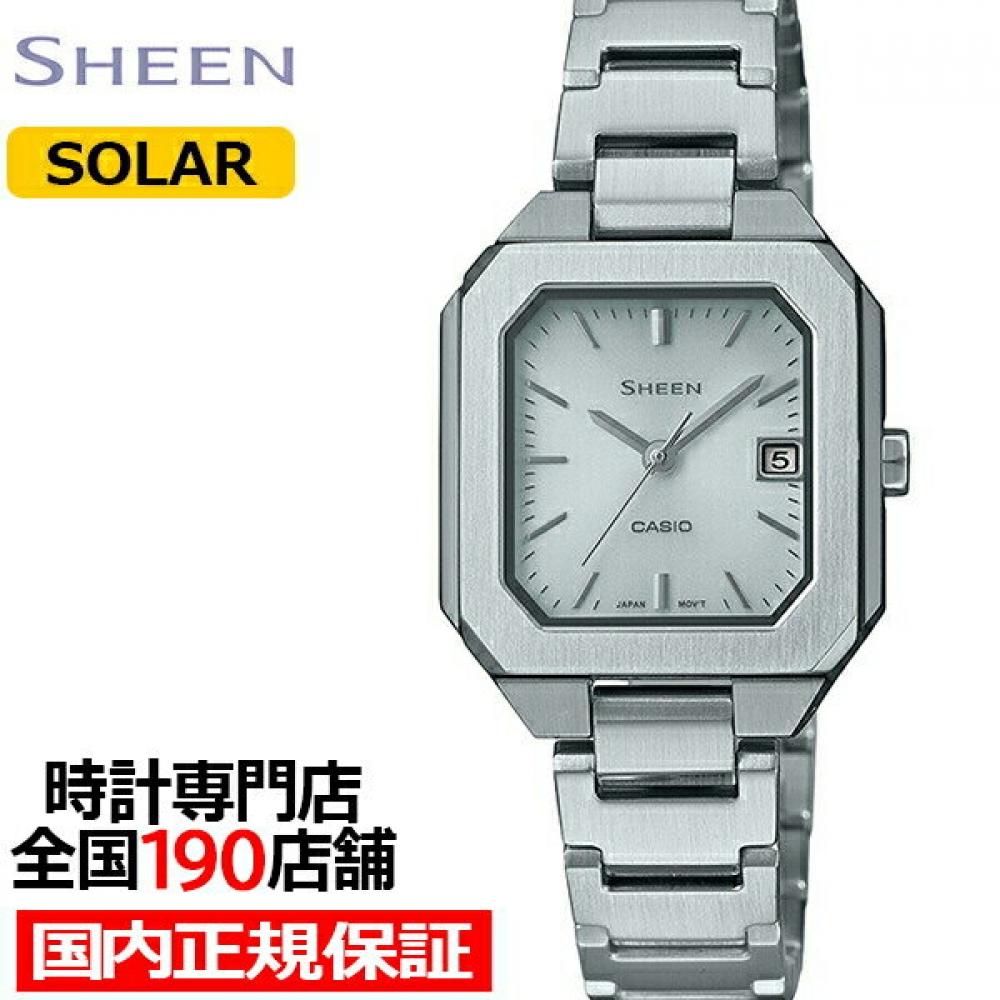 

Casio Тонкие солнечные сапфировые часы квадратные восьмиугольные ShS 4528j 7ajf женские наручные часы Solar Silver