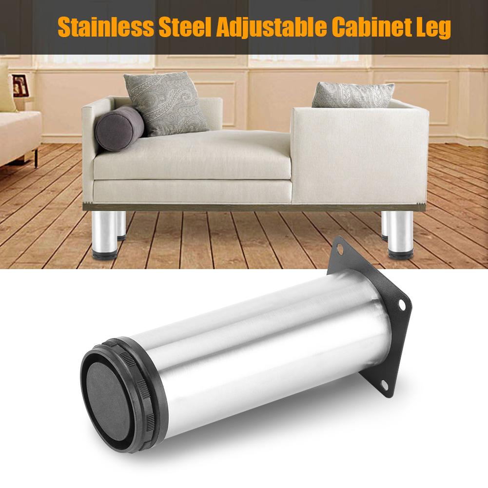 Stainless Steel Adjustable Home Kitchen Cabinets Table Shelf Feet Round Furniture Leg 50*150mm