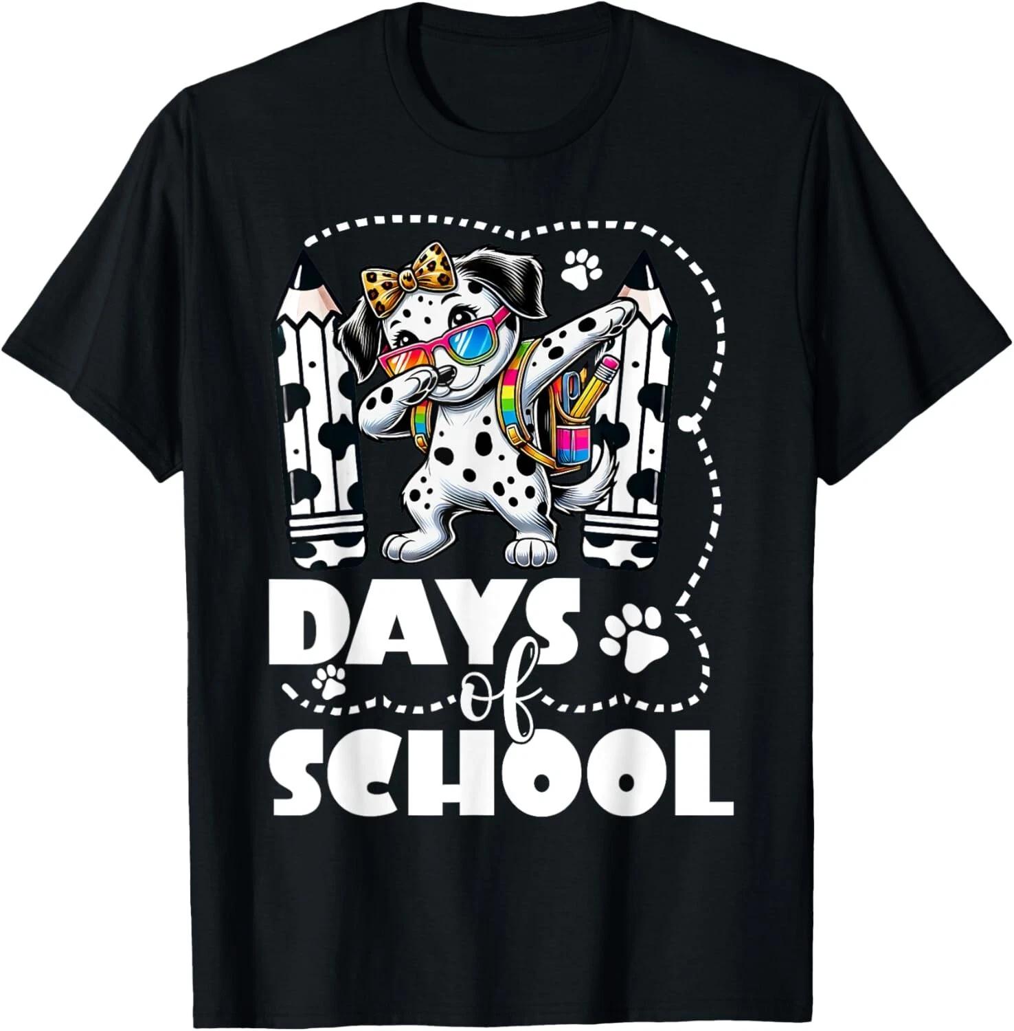 Happy 101 Days Of School Funny Dabbing Dog Pencil Boy Girl Gift Unisex T-Shirt L