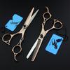 6.0" Shenxingzhe Gold Hollow Handle Hairdressing Scissors, Straight & Thinning Shears