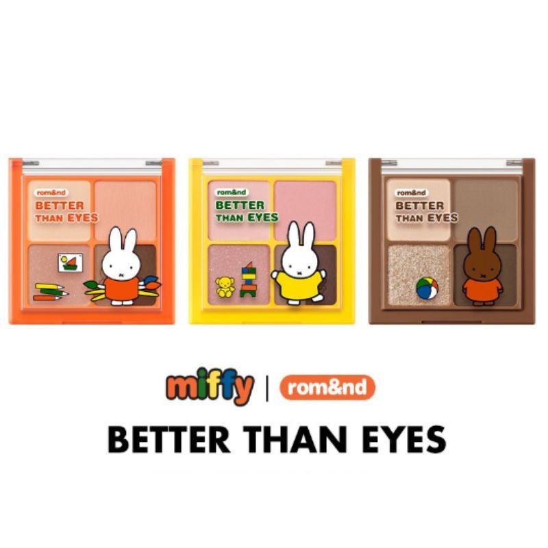 rom&nd x Miffy Better Than Eyes 6.5g Eyeshadow Palette + Mini Brush Keyring Set Limited Edition K-Beauty Eye Makeup