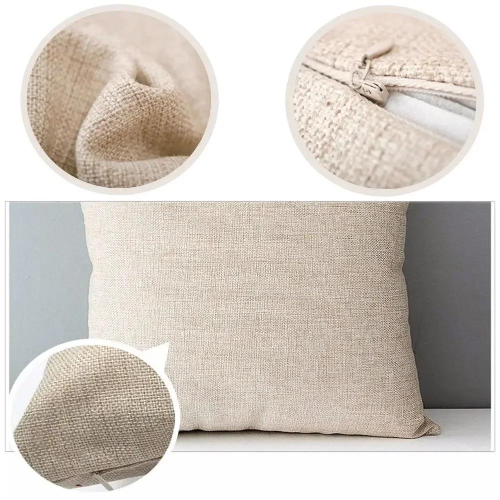 Christmas Printed Pattern Linen Pillowcase, Living Room Sofa Cushion Cover, Home Decoration Christmas Theme Style Pillowcase