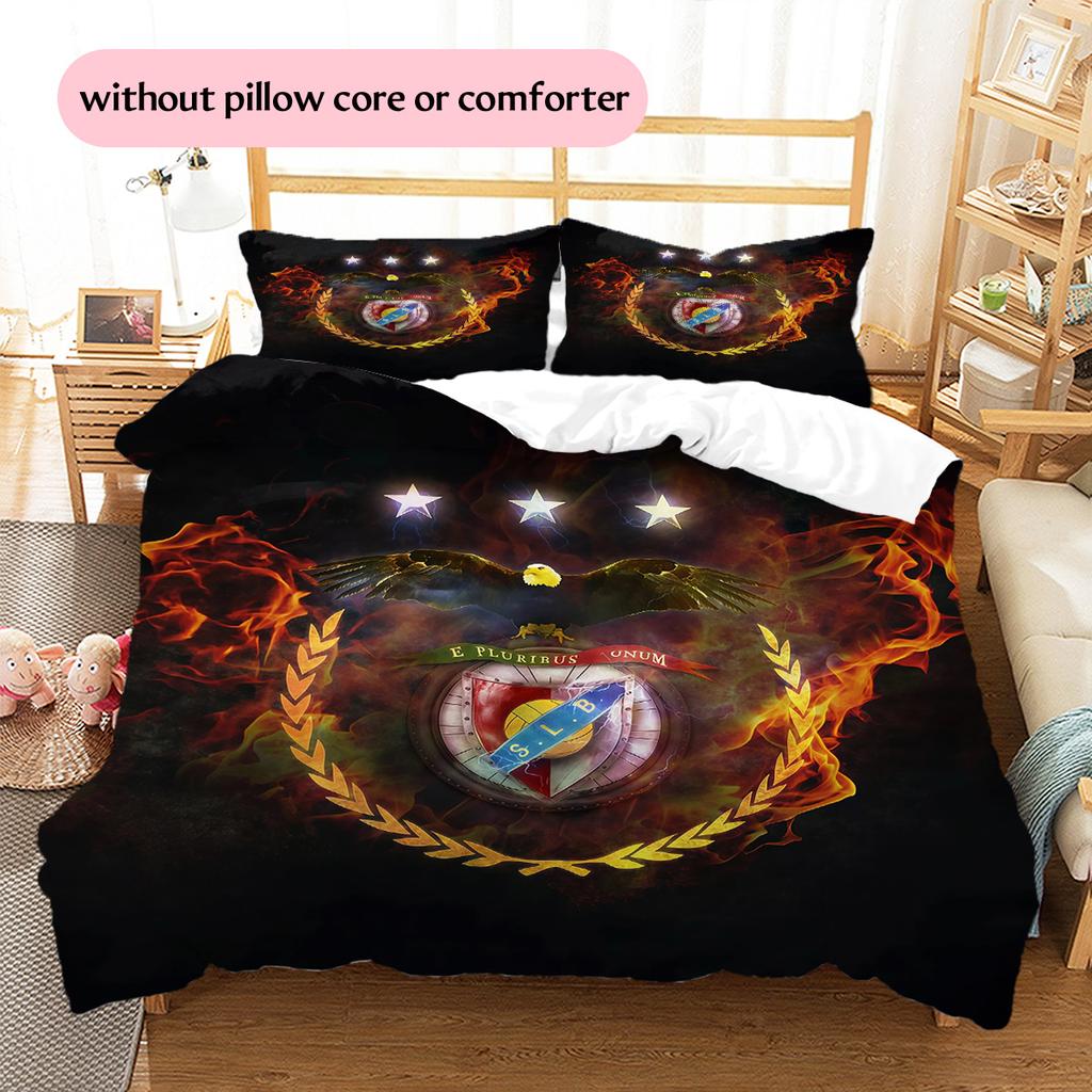 Sport Lisboa E Benfica Pattern Bedding Quilt Set  Home Decoration  Gift (1 * Duvet Cover + 2 * Pillowcase  Without Core)