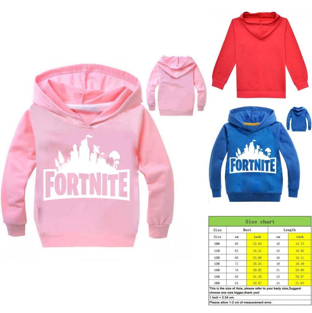 Kids Sleeve Long Hoodie Coat Boys Girls Game Fortnite Printed Sweater Hooded