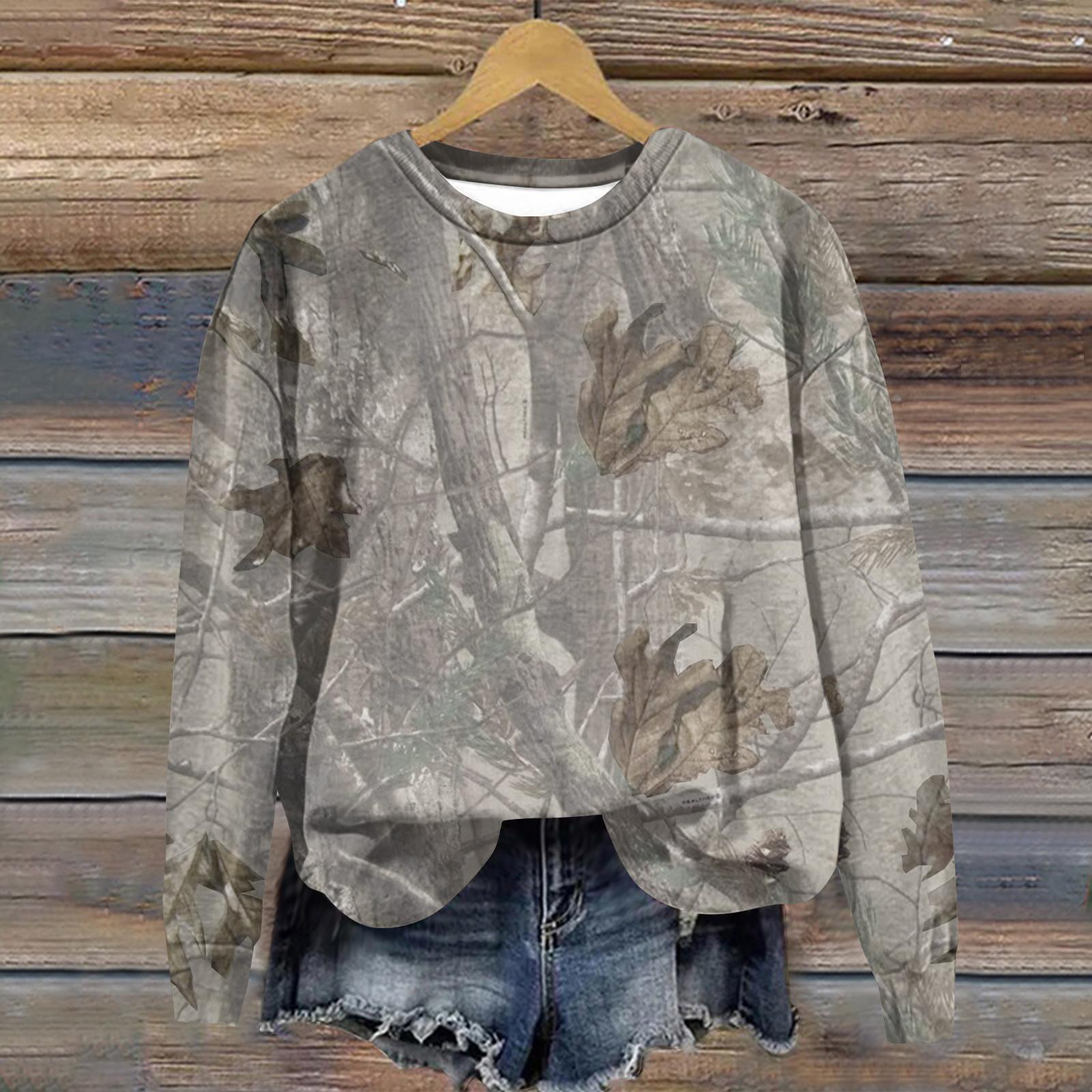 

Женские повседневные удобные свободные легкие топы с длинным рукавом и круглым вырезом с принтом для женщин M коричневый