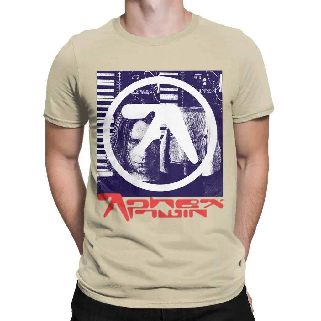 This Is Aphex Twin Vintage Men's T Shirt Novelty Tee Shirt Short Sleeve Round Neck T-Shirts Cotton Plus Size Tops