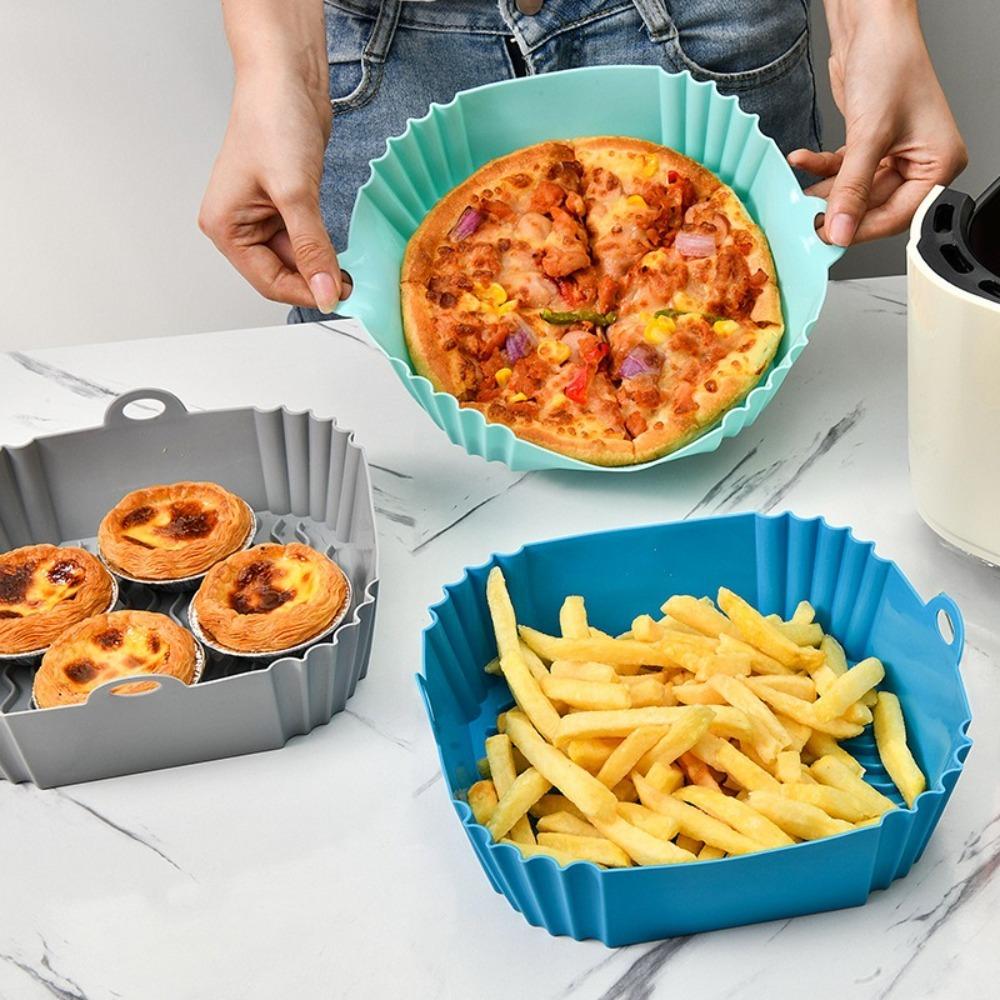 Non-stick Silicone Air Fryer Liners Mould Liners Fried Chicken Accessories Square Silicone Pot Soft Reusable Silicone Mold