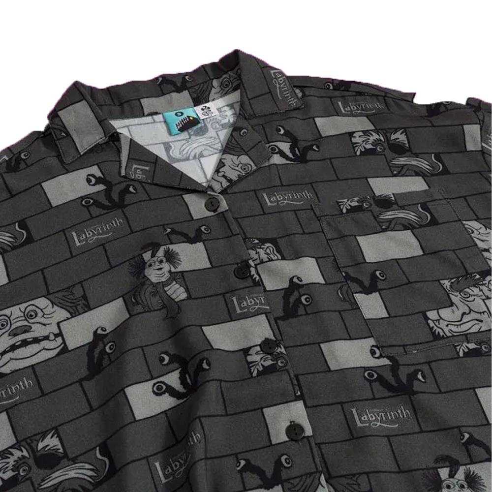 Labyrinth Unisex Adult Character Button-Down Short-Sleeved Shirt