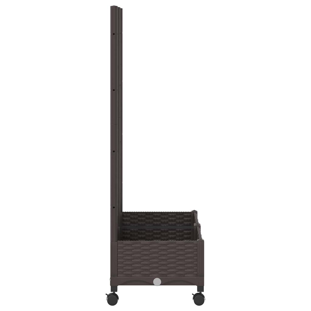 Planter with Trellis and Wheels Brown 80 X 40 X 131.5 Cm PP