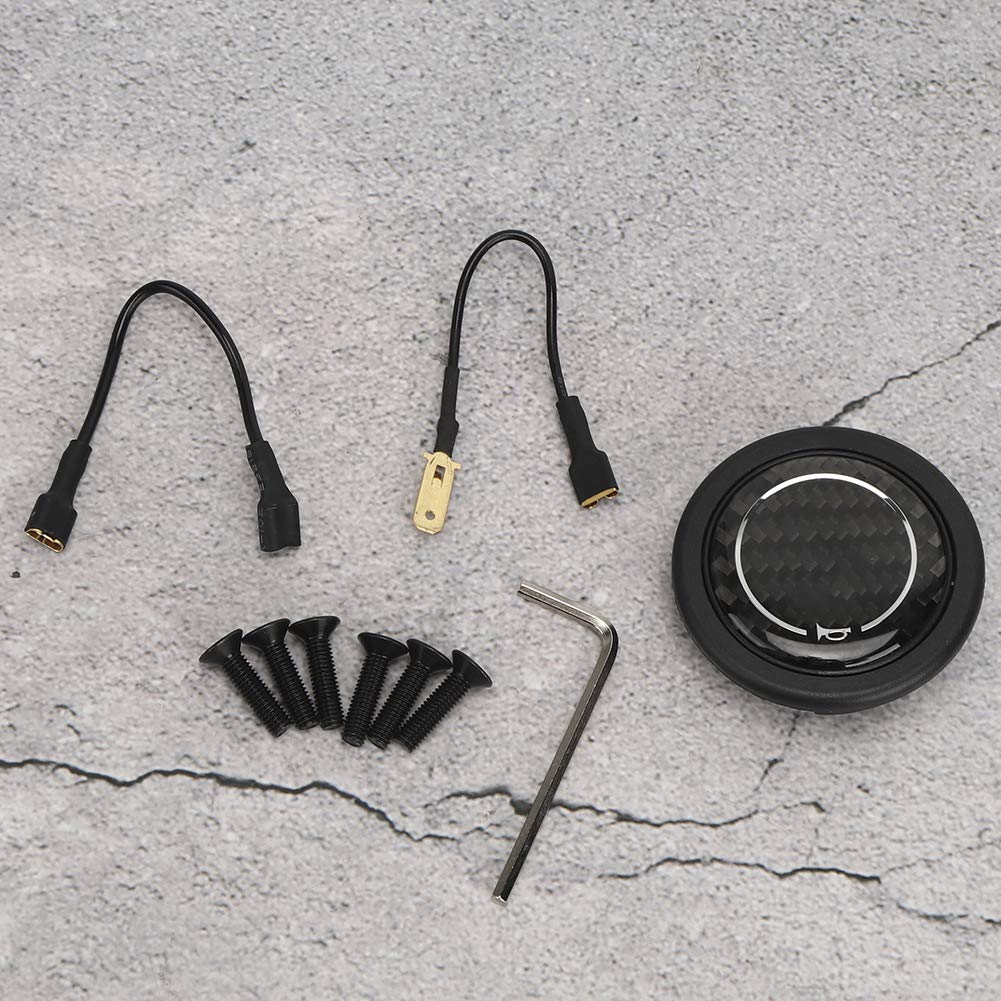 Horn Push Button Carbon Fiber Horn Push Button Kit for 6 Bolts Nardi Steering Wheel Car Modified Accessories