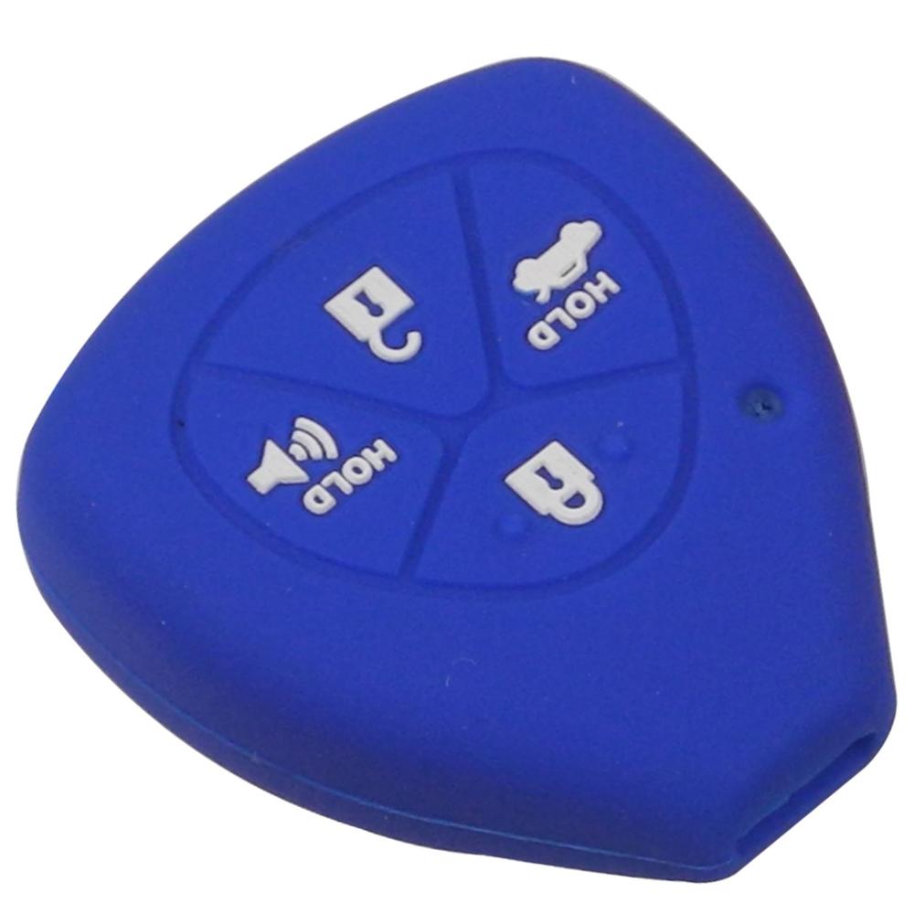 Jingyuqin Remote 4 Btn Silicone Key Cover Case For Toyota Corolla Hilux Vitz Rav4 Aqua Camry Highlander Land Cruiser Pardo Prius