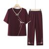 Women's Short-Sleeve Summer Shirt for Elderly