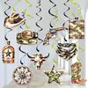 Western Party Cowboy Decorations Paper Spiral Hangings For Birthday Celebrations