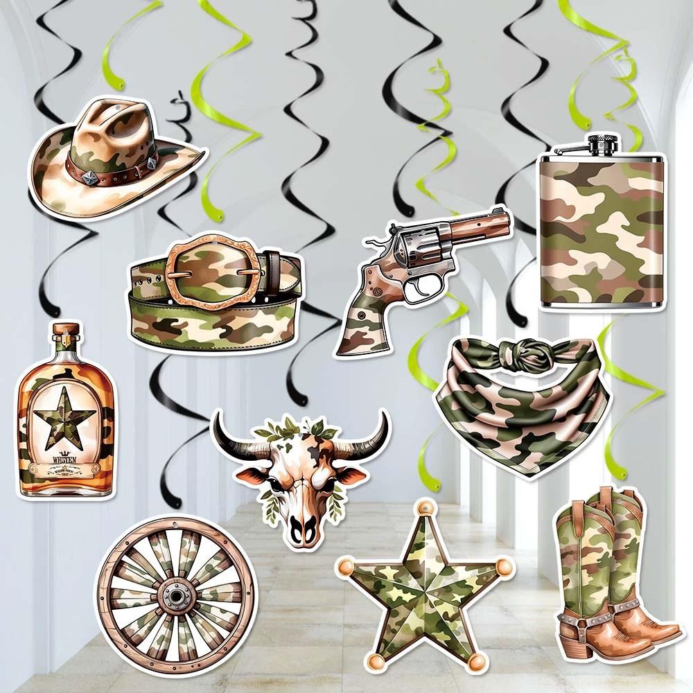 Western Cowboy Party Decorations Paper Spiral Hangings For Celebrations Birthday