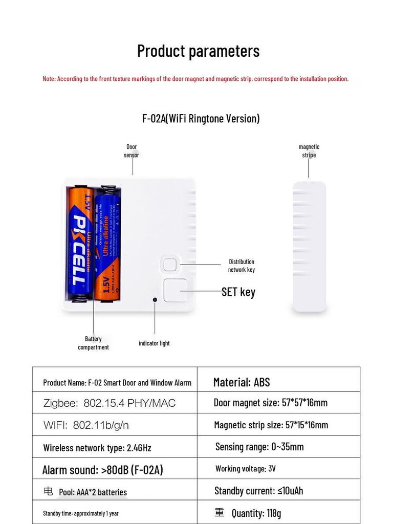 Tuya Smart WiFi Tür- & Fensteralarm: Multifunktionale magnetische Alarmanlage & Türklingel für die Haussicherheit.