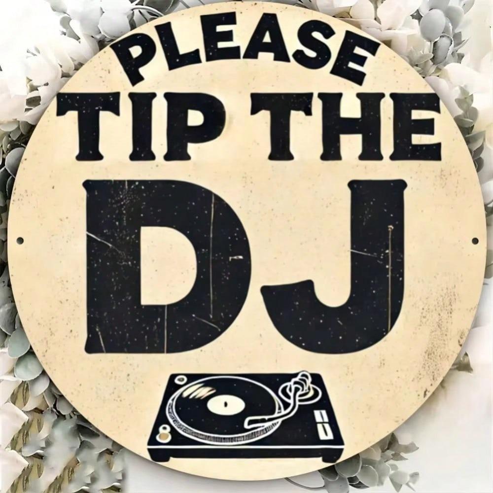 Vintage Please Tip the DJ Metal Wall Art Sign Retro Home Decor Garage Bar Man Cave