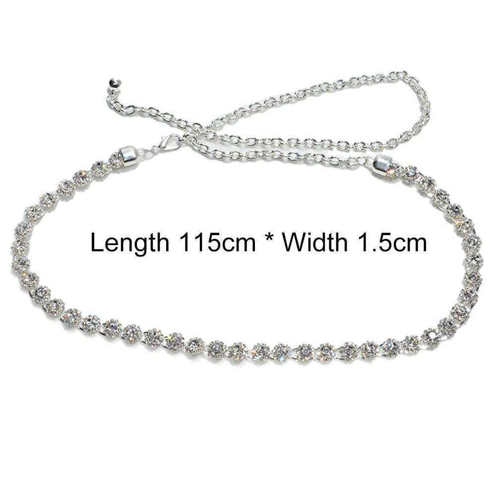 Jeans Decorative Luxury Thin Waistband Rhinestone Waist Band Metal Chain Belt Slimming Cummerbands