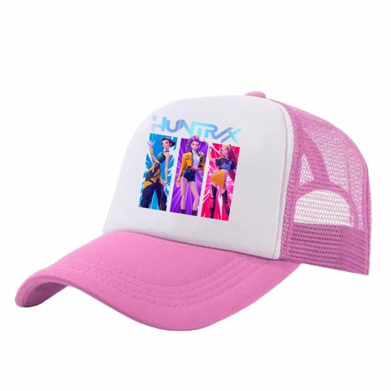 Cute Demon Hunter Girls' Baseball Cap Adjustable Casual Printed Mesh Sun Hat for Kids