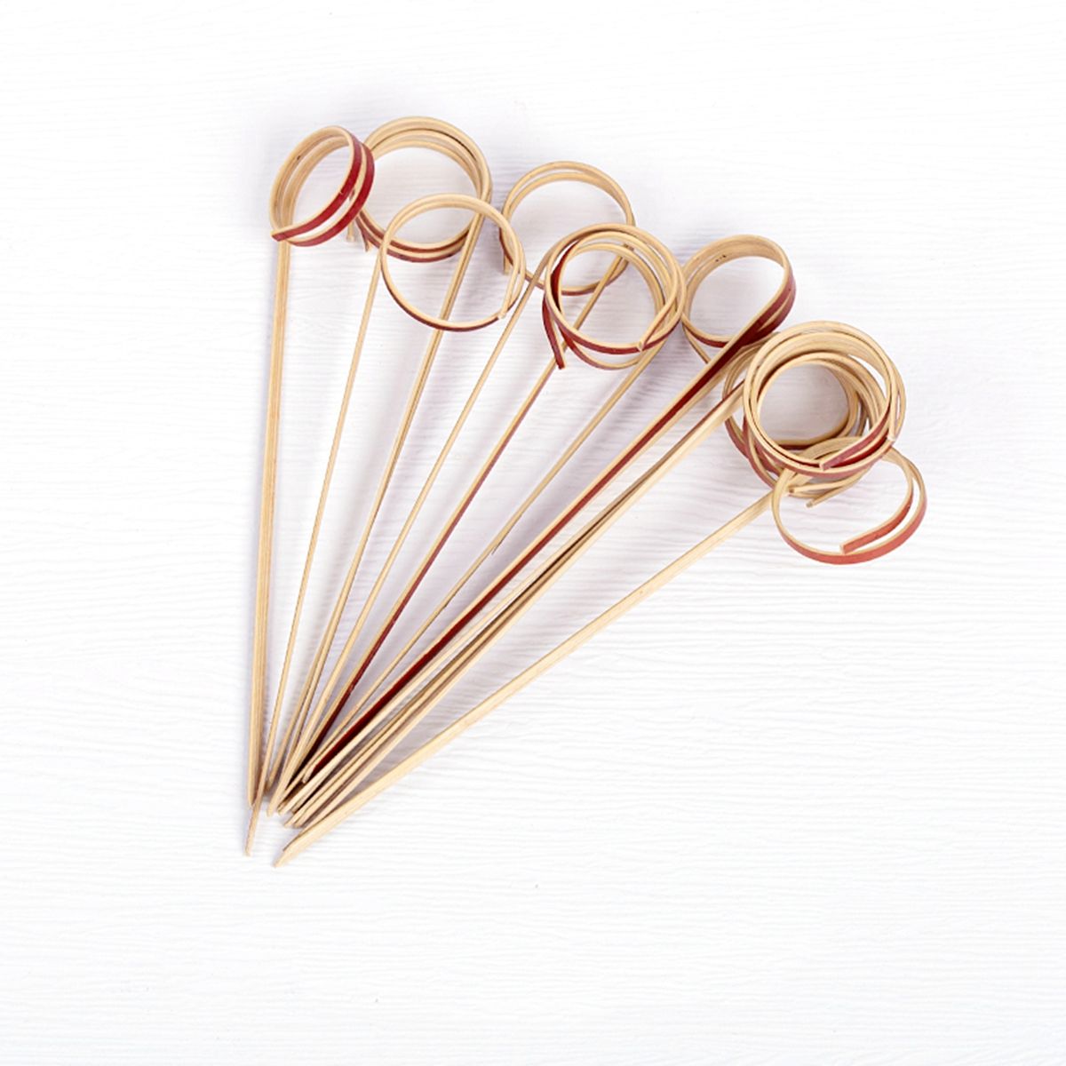 

Disposable Eco-friendly Scissor Shaped Fancy Sticks Appetizers Picks Ring Toothpick Cocktail Skewer червоний