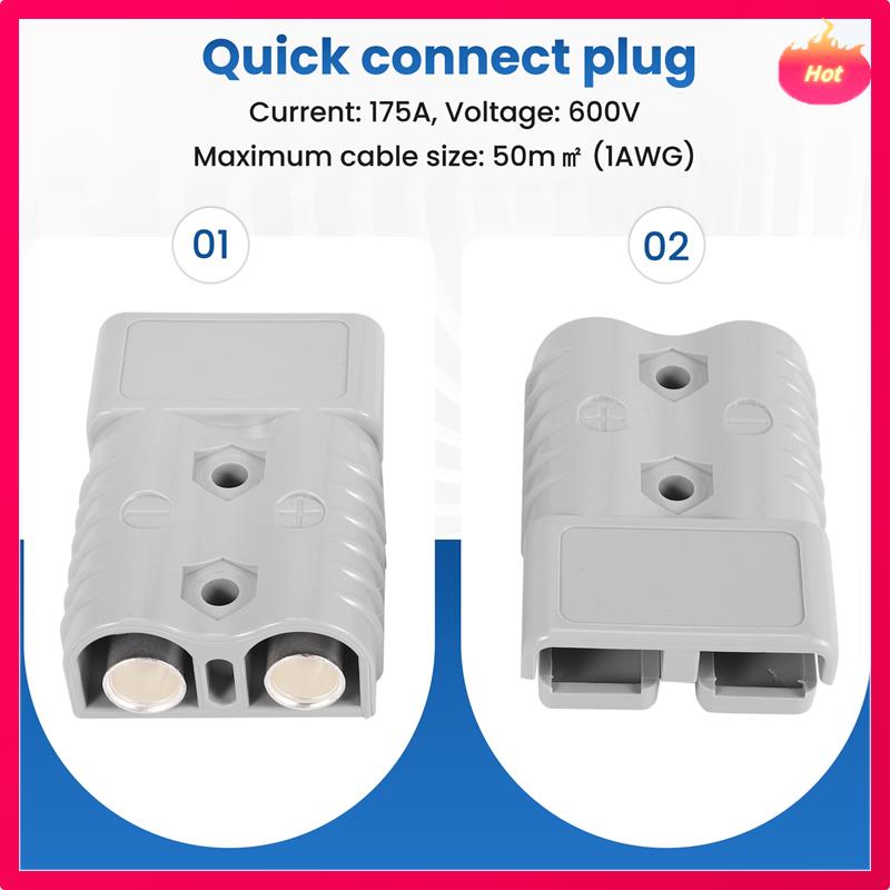 2 Pieces Of Quick Connect Plug 175A 600V Battery Quick Connector Power Plug Winch Connection For Maximum 1AWG Wire