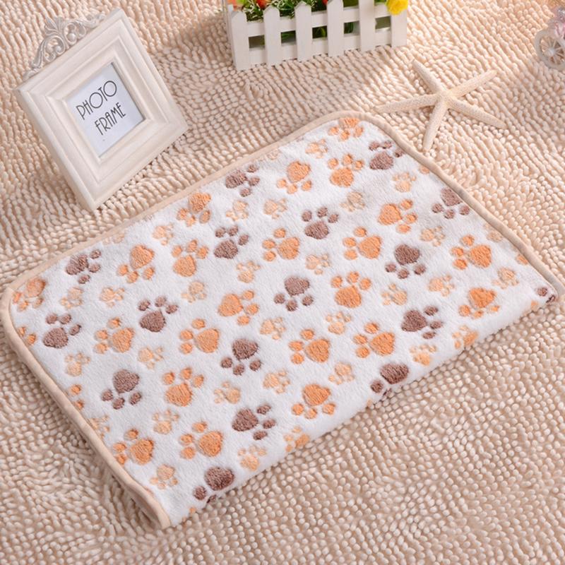 Warm Pet Cat Dog Puppy Paw Bone Printed Soft Fleece Blanket