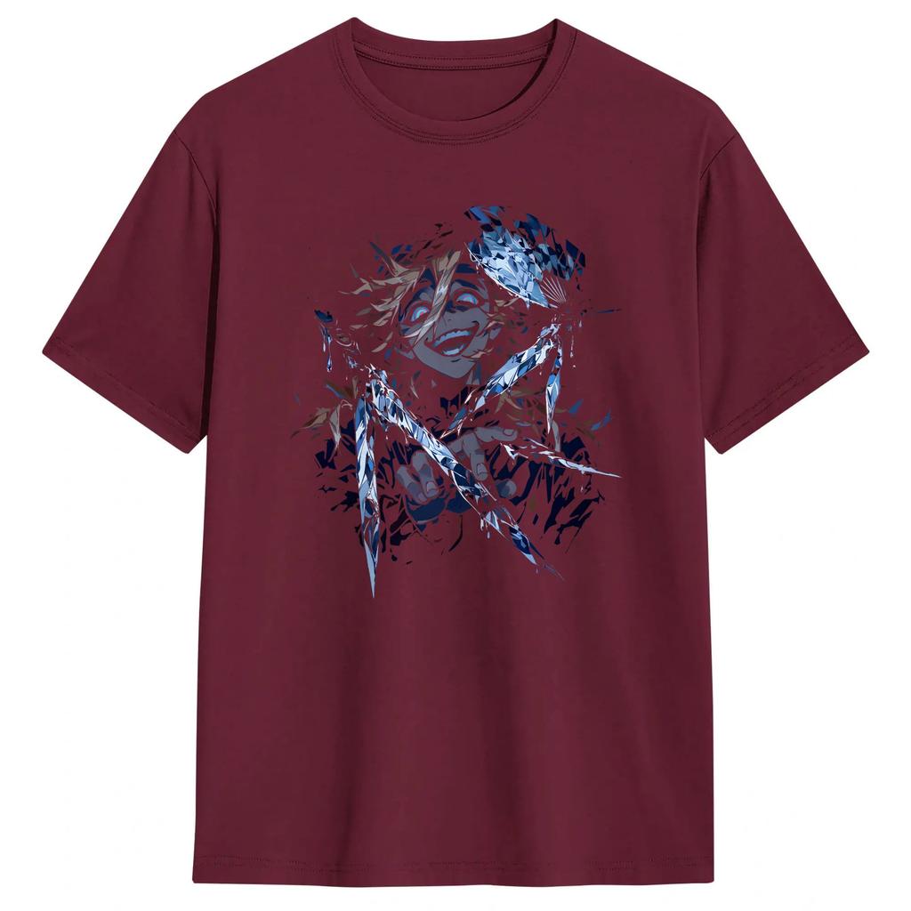 Casual Anime Douma Upper TShirt for Unisex O Neck Pure Cotton T Shirts Short Sleeve Tees Birthday Present Clothes