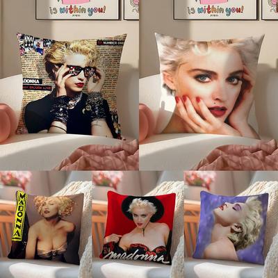 Zpěvačka M-Madonna-MT Hudba Like a Virgin Povlak na polštář Pohodlí Pohovka Postel Hedvábně elegantní Skrytý zip Dekorační povlak na polštář