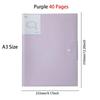 1Pcs Office Supplies A3 Paper File Folder 20/30/40 Pages Art Work Collection Organizer